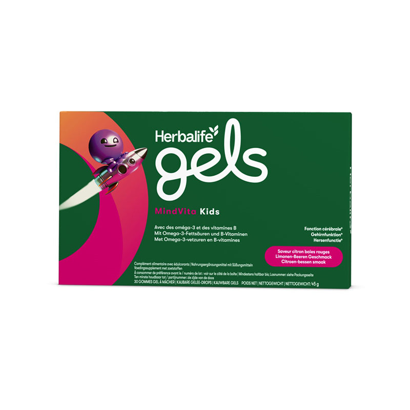 Gels MindVita Kids Saveur Citron baies rouges 30 gommes gel à mâcher